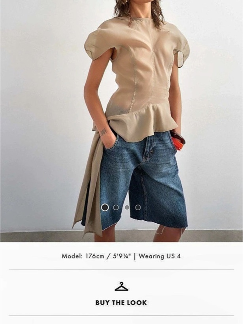 Topshop Puff Sleeve Organza Ruffle Detail Top in Mink